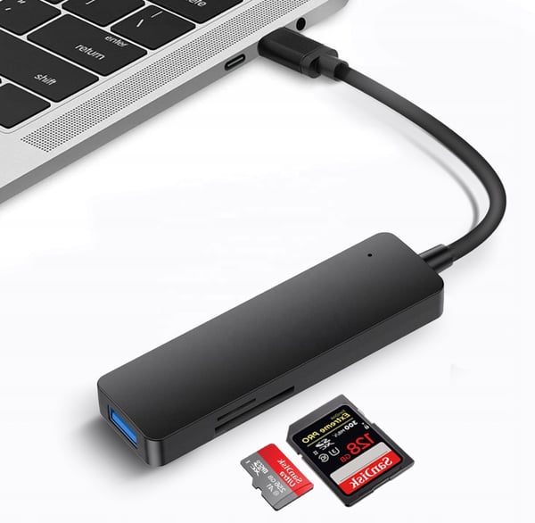 HUB USB-C 5-i-1-adapter USB 3.1 SD/TF-adapter för Windows/Mac/Steam