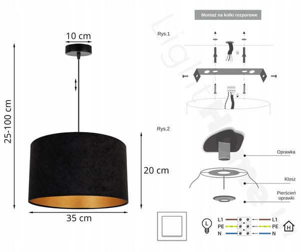HÆNGENDE LAMPE LOFTSKRONE GYLDEN FLØJLSSKÆRM