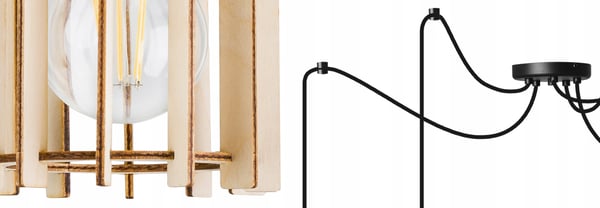 MODERN LED-TAKLAMPA I TRÄ
