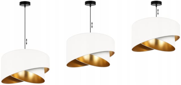 HÆNGENDE LAMPE LOFTSKRONE GYLDEN FLØJLSSKÆRM