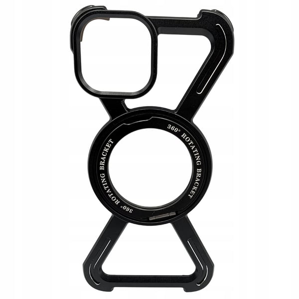 Etui til iPhone 15 - Armored Magsafe Metal Cover Titanium 360 Holder