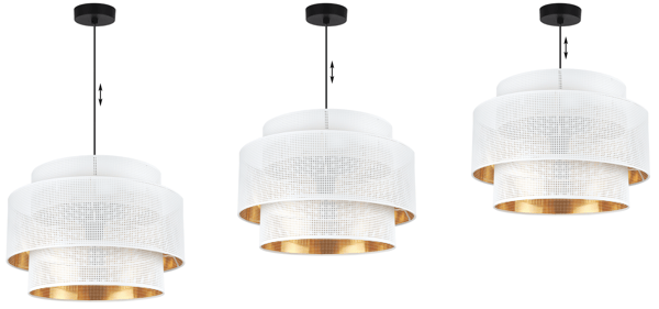 ASTI TRIO HÆNGELAMPE HVIDGULD 45CM MESH