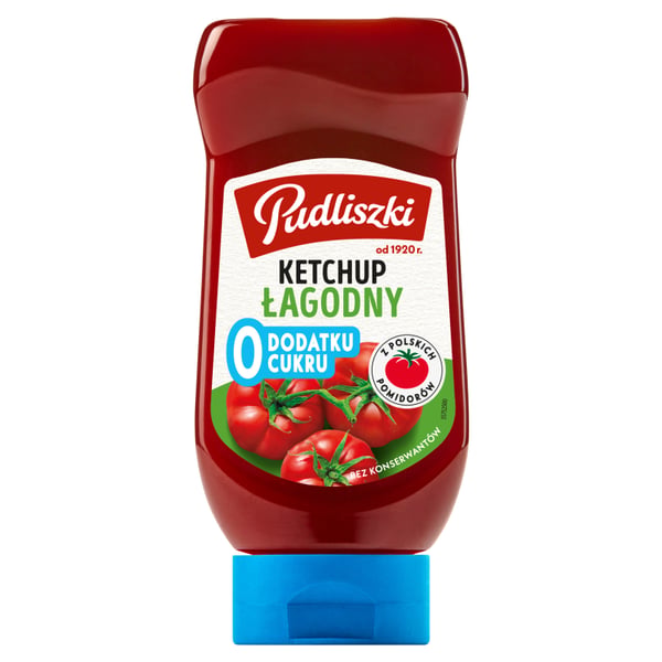 Pudliszki Miedosti maustettu ketsuppi ilman lisättyä sokeria 440 g