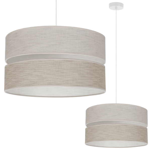 DUO HVID HØR HANDLAMPE 1 FLAD LAMPE BEIGE L06 40CM