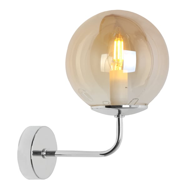 SIENA KROM VÆGLAMPE 1 FLAD HONNINGLAMPE E14