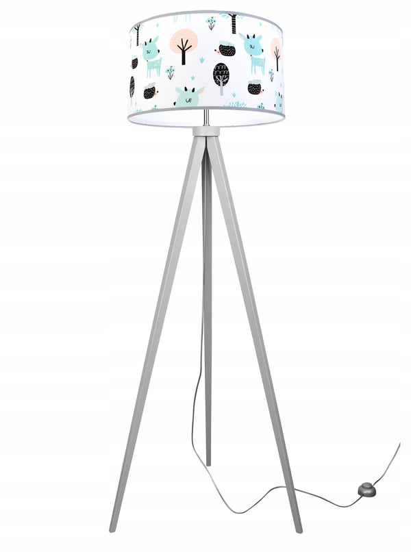 LOFT BØRNESTATIV LAMPE, LAMPESKÆRM, MØNSTER, LED