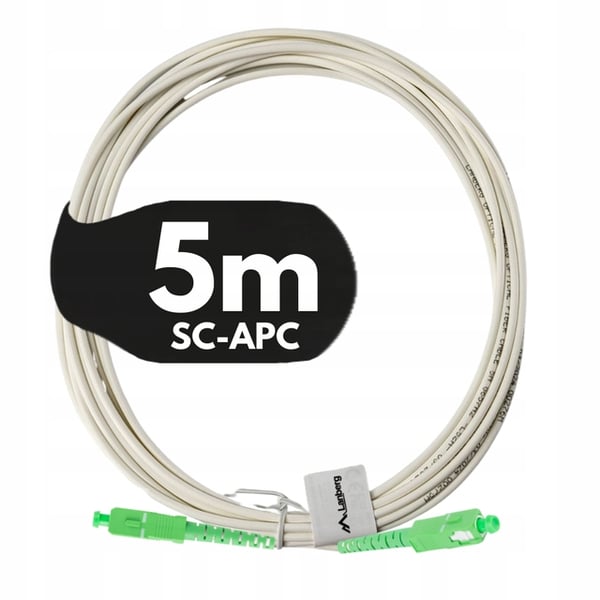 Lanberg SM SC/APC-SC/APC simplex fiberoptisk patchkabel 3,0 mm G657A2 5 m hvid