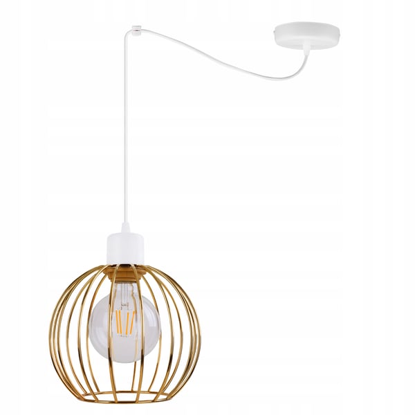 Lofthængende lampe med lysekrone i gylden edderkop-stil