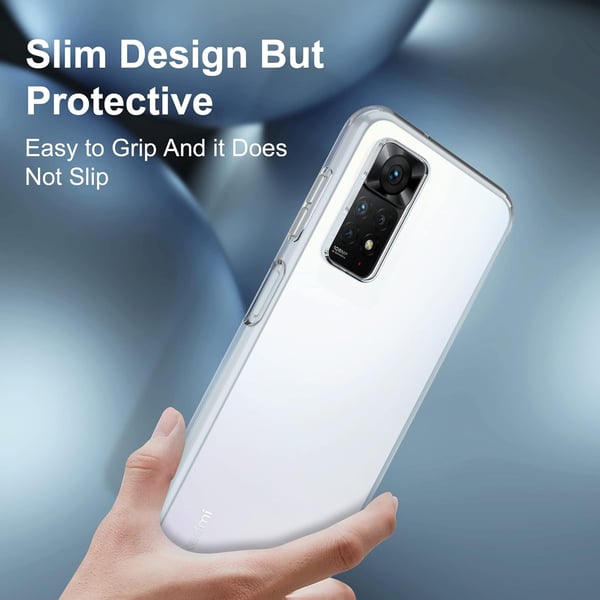 Etui til Redmi Note 11 Pro / Redmi Note 11 Pro+ gennemsigtig + 2x glas