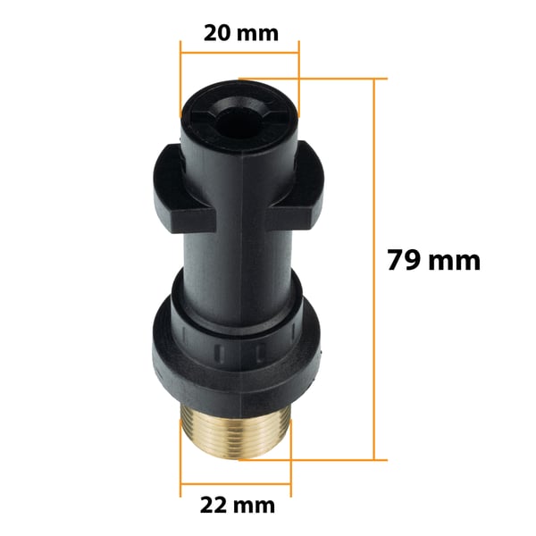 M22 til bajonetadapter til HD-serien af HDS til K-serien af højtryksrensere (K2, K3, K4, K5, K6 K7)