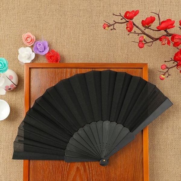 Spansk vifte sort foldbar dans japansk stor flamenco gave