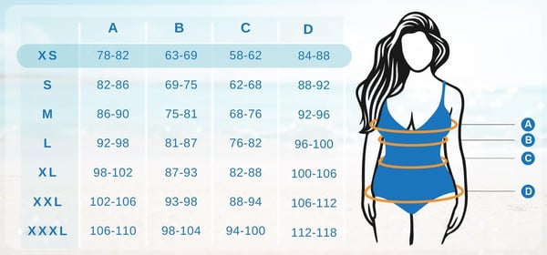 Badedragt i ét stykke plus size monokini med farverig bøjle XL