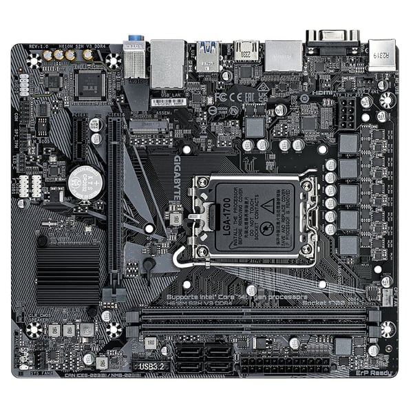 Gigabyte H610M S2H V3 DDR4 (rev. 1.0) /H610/DDR4/SATA3/M.2/USB3.0/PCIe4.0/s.1700/mATX Bundkort