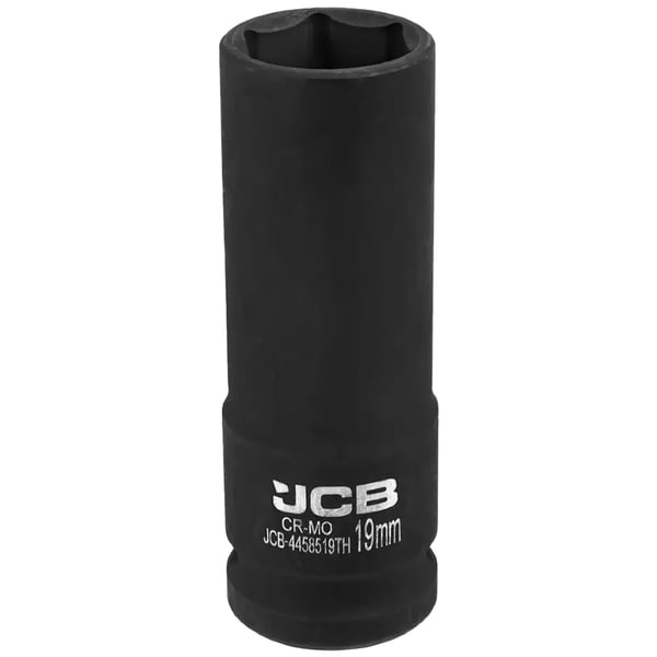 JCB DYB SLAGTOPPENØGLE, TYNDVÆGGET, 1/2" Cr-Mo, 6-kant, 19 mm