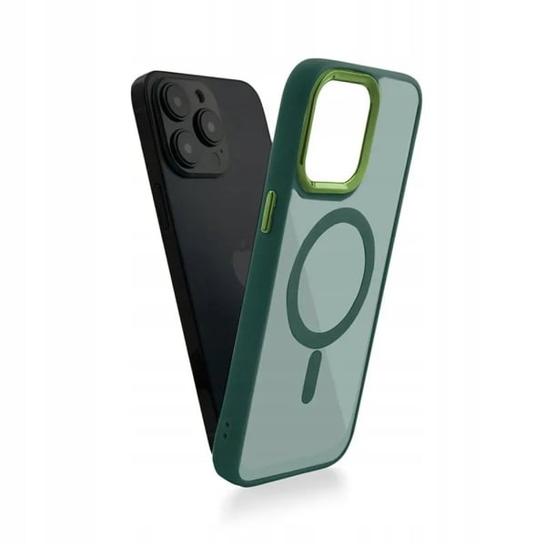 ETUI TIL iPhone 15 PRO MAGSAFE MAGMAT FORSTÆRKET GRØNT ETUI + GLAS
