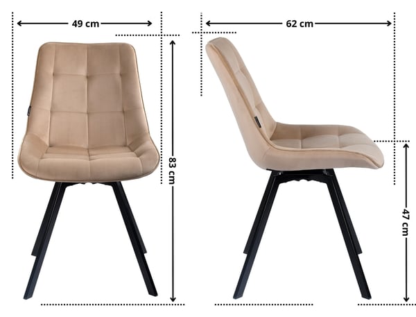 LAPO sammet beige snurrstol
