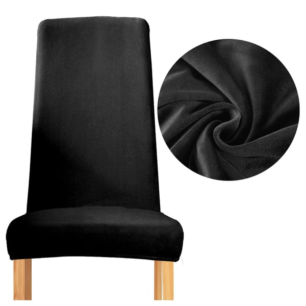 Tuolin päällinen, kapea selkänoja, paksu samettiplyysi, musta