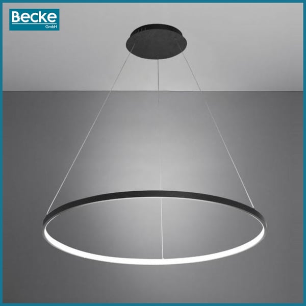 Ring LED-taklampa mattsvart 25W modern industriell hängande