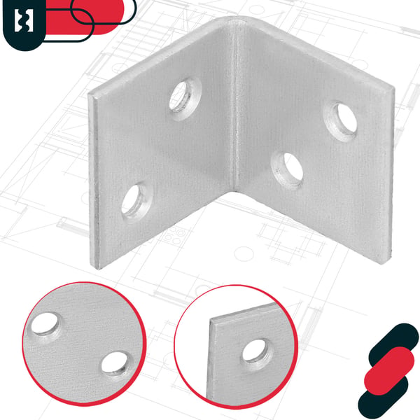 Kirvesmiehen kulmakappale, rakennusliitin, terästä, sinkittyä, 25x25x25 MM, 12 kpl