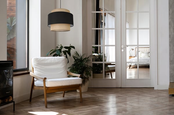 Hængende lampe, loftslysekrone, lampeskærm, boho juta