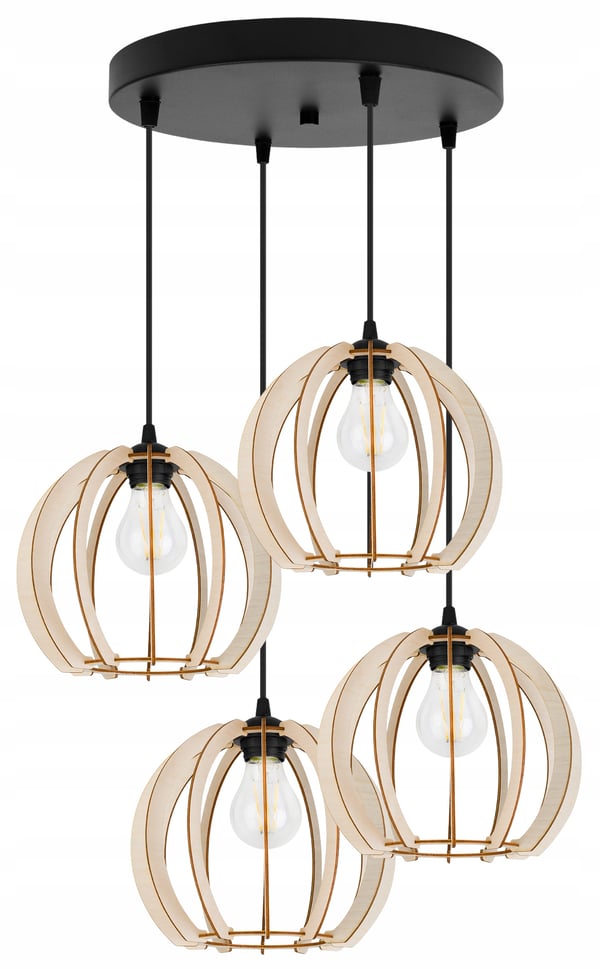 MODERN LED-TAKLAMPA I TRÄ