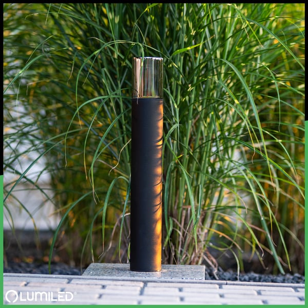 Trädgårdslampa stående utomhus stolpe för glödlampa E27 svart glas IP54 80 cm SALVIA LUMILED