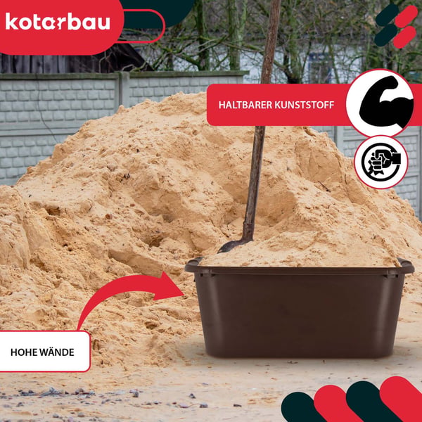 KOTARBAU® Rektangulär trädgårdscontainer Murbrukscontainer 45 l brun 3-pack