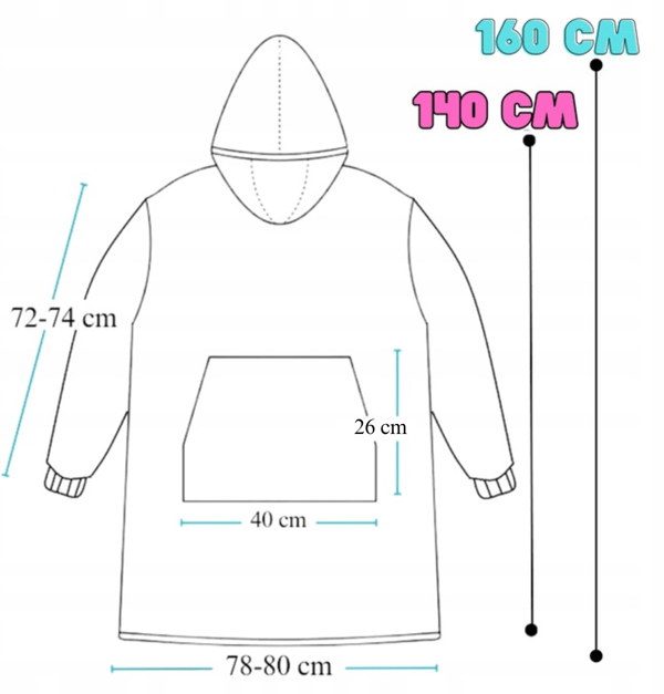 BLANKET collegepaita Ylisuuri lämmin Paksu peitto collegepaita 2in1 XXL pitkä kissakuvioinen karvainen [KB-XL7]