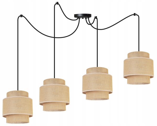 Hængende lampe, loftslysekrone, lampeskærm, boho juta