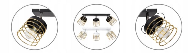 Lofthængende lampe med gylden LED-loftlampe