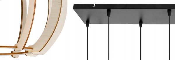 MODERN LED-TAKLAMPA I TRÄ