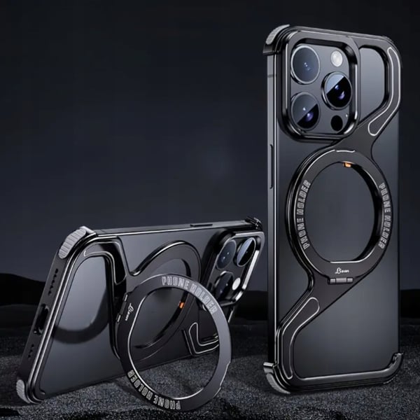Etui til iPhone 15 Pansret Magsafe Metal Etui Titanium Holder