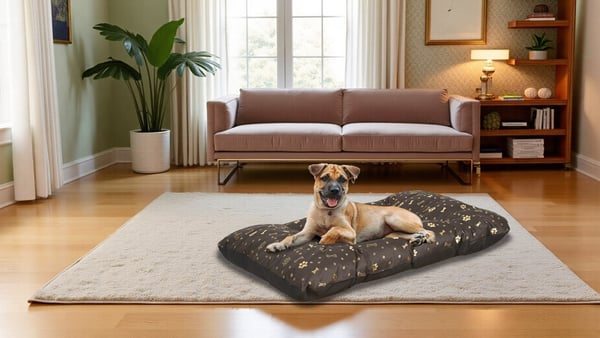 Koiran sänky tyyny PRESTIGE 100x70 cm vedenpitävä kultaiset luut