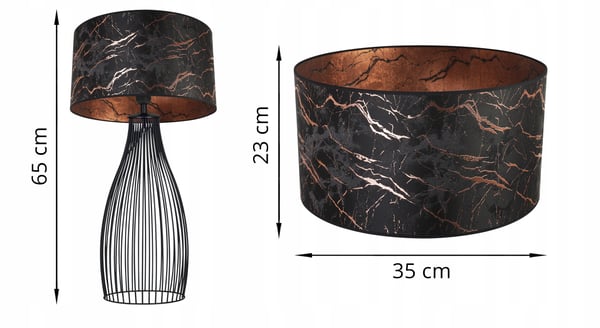 YÖLAMPPU PUTKIVARJOSTIN KUVIOITU 35 CM