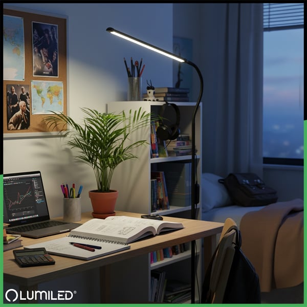 Golvlampa LED 14W CCT dimbar med höjdjustering LONGA 2 svart LUMILED