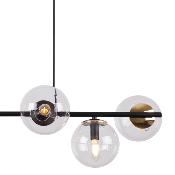 SIENA HÆNGELAMPE SORT OG GULD 6 FLAD KLAR LAMPE E14