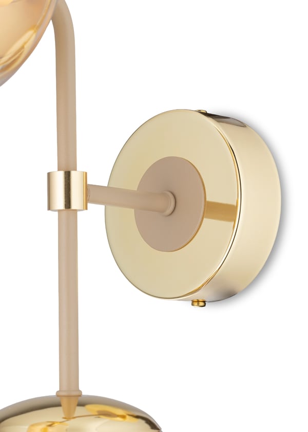 Jacob Beige Glasvägglampa 2xE27