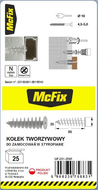 DOWNLOAD TIL FASTGØRELSE I ISOLERING 25*85MM NYLON - 25,0 STK. - MF-201-2585