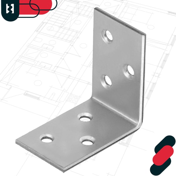 Kotarbau® Kirvesmiehen kulmaliitin ruostumatonta terästä sinkittyä 40 x 40 x 25 mm 100 kpl:n sarja