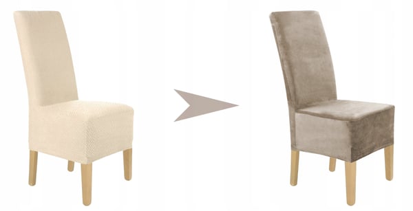 XXL stolskydd beige cappuccino elastisk sammet