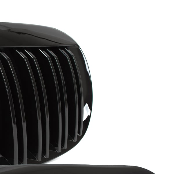 BMW 6 E63 / E64 04-10 gitter mellem forlygterne (nyrerne) venstre + højre sæt SORT GLOSSY DOBBELT BAR