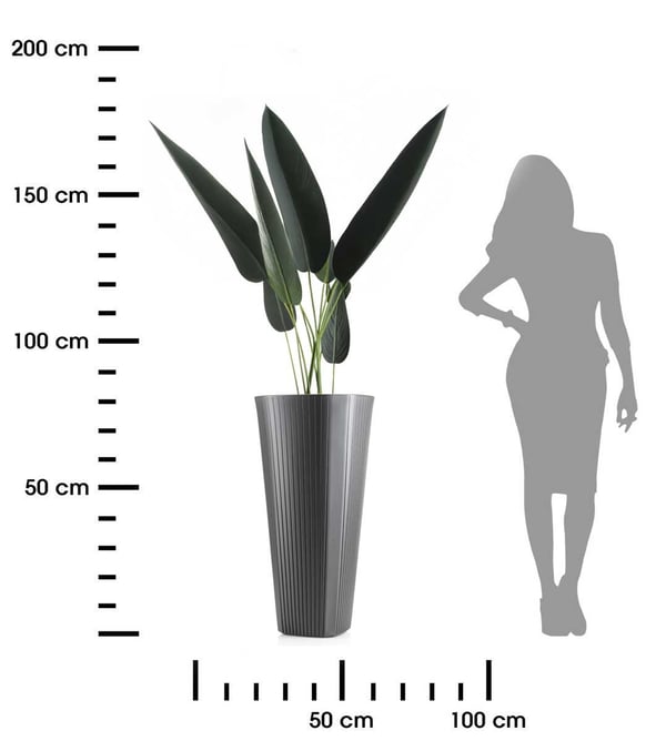 Mora hög blomkruka antracit 39x81 cm