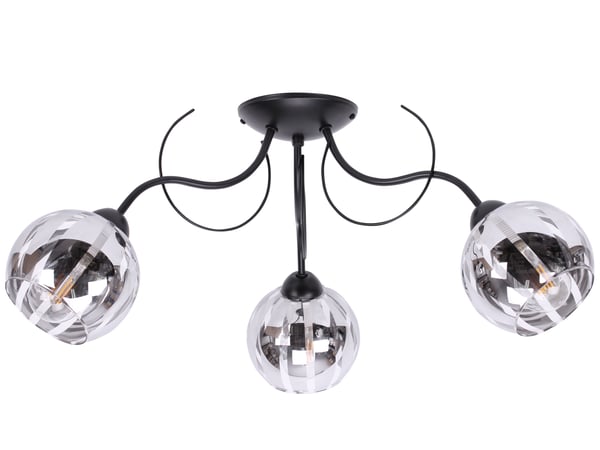 KLASSISK LOFTLAMPE MED FORKROMTE STRIBEDE LAMPESKÆRME