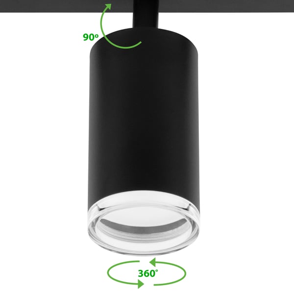 Taklampa reflektor LED-spotlights 3x GU10 IP44 ADERO svart Lumiled