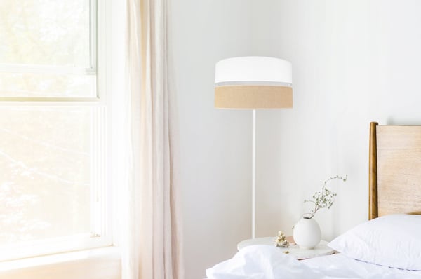 GULVLAMPE, STÅENDE, METALSKÆRM, 40 CM, HVID
