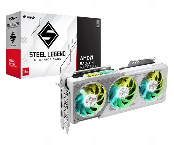 ASRock Rad RX 9070 XT Steel Legend 16GB grafikkort