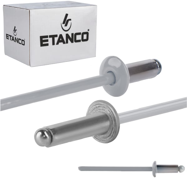 Åbne aluminiumnitter 3,2x8mm RAL9006