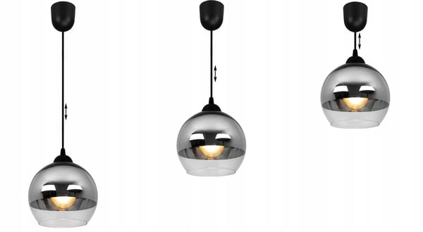 ELEGANT HÆNGELAMPE, GLASLAMPE, KROM LED