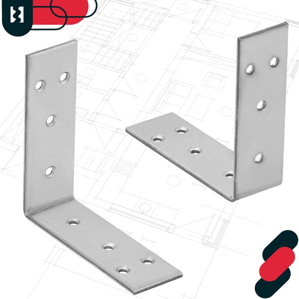 Kotarbau® Kirvesmiehen kulmaliitin ruostumatonta terästä sinkittyä 60 x 60 x 20 mm 12 kpl:n sarja