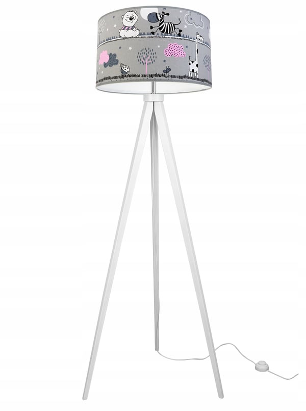 LOFT BØRNESTATIV LAMPE, LAMPESKÆRM, MØNSTER, LED